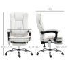 Vinsetto Massage Office Chair with 6 Points and Heat, Reclining Computer Chair with Adjustable Height and Footrest, White