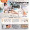 Outdoor Chaise Lounge Chair 6 Position Adjustable Reclining Bench Lounger White