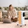 HOMCOM Electric Space Heater, Freestanding 161 Sq. Ft. Fireplace Heater with 3 Modes, Timer, and Remote, 600/900/1500 W, White