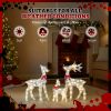 3-Piece Lighted Tinsel Christmas Reindeer Family Set Outdoor Decorations